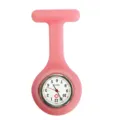 Pink silicone nurse fob watch with quartz movement and clear dial for medical staff. - No. 21 Transparent Pink