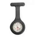 Silicone nurse fob watch, portable quartz brooch pocket watch for daily medical staff. - No. 14 Dark Gray