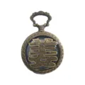 Vintage Bronze Hollow Hundred Surnames Pocket Watch Quartz Necklace Pendant Gift for Unisex - Ginger