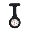 Black silicone nurse fob watch with quartz movement and secure pin. Perfect for medical staff. - Style 2 Black