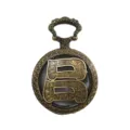 Vintage bronze quartz pocket watch, hollow Chinese surname design necklace pendant for men and women. - Surname Lü