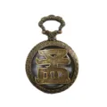 Vintage bronze hollow pocket watch necklace pendant with lucky charm design for unique gifts. - Surname Meng