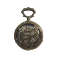 Vintage bronze hollow pocket watch necklace, retro quartz pendant watch for men and women. - Surname Peng