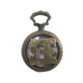 Vintage bronze pocket watch pendant necklace, hollow carved surname design fashion accessory gift. - Surname Wang