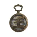 Vintage bronze quartz pocket watch pendant featuring Wang surname design, retro style gift item. - Surname Wang