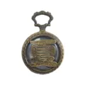 Vintage bronze pocket watch necklace with surname engraving, classic retro design for gifts. - Summer