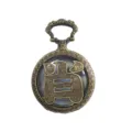 Vintage bronze pocket watch necklace, hundred family names hollow design quartz watch pendant gift. - Surname Xiao