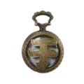 Vintage bronze hollow surname pocket watch quartz necklace pendant for unisex gift - Surname Yu