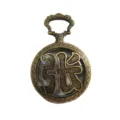 Vintage Bronze Hollow Chinese Surname Zhang Pocket Watch Quartz Necklace Gift Pendant - Sheet