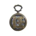 Vintage bronze hollow Chinese surname pocket watch necklace quartz watch gift pendant. - Surname Ren