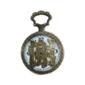 Vintage bronze quartz pocket watch with hollow Chinese surname dial design for unisex gift. - Surname Xie