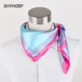 Fashion women printed square scarf 60cm elegant polyester neckerchief for daily wear - XHYH08P Style