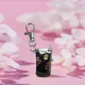 Retro telefono a conchiglia orologio da tasca portachiavi simpatico ciondolo metallo - Nero