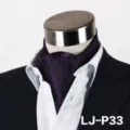 Men's purple floral cravat ascot tie stylish neckwear for formal suit business wedding wear - LJ-DM33