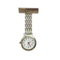 Silver alloy chain nurse watch with brooch pin, portable luminous quartz pocket watch for medical. - Thick Case / Thick Case White Steel Color