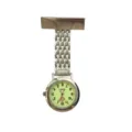 Stainless steel nurse fob watch with brooch pin and quartz movement for medical professionals. - Thick Case Luminous Dial / Thick Case White Steel Color Luminous Face