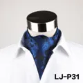Men's silk feel paisley ascot tie cravat for formal dress shirt wedding suit neckerchief - LJ-DM31