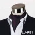 Purple patterned men's cravat ascot tie for formal suit business wedding wear. - LJ-DM51