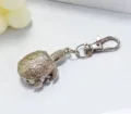 Cute silver turtle pocket watch with keychain clasp, perfect vintage accessory gift. - Stainless Steel Hanging Clasp