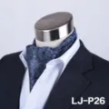 Men's paisley ascot tie silk feel cravat neck scarf for wedding business suit wear - LJ-DM26