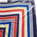 Women geometric striped square scarf, classic fashion polyester bandana for daily wear and travel. - XHYH23P Style