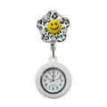 Cute smiley face flower nurse fob watch with silicone retractable brooch for medical staff. - Y011
