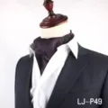 Mens purple patterned cravat ascot tie for business suit wedding formal wear style - LJ-DM49