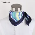2026 New Wholesale Women's Square Scarf Fashion Blue Wavy Print Silk Feel Scarf 60cm - XHYH14P Style