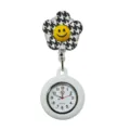 Cute smiley flower nurse watch with silicone case and retractable reel for medical staff. - Y013