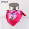 Women printed square scarf 60cm polyester silk stewardess neckerchief fashion accessory. - XHYH06P Style