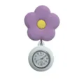 Grazioso orologio infermiere in silicone con fiore viola e quadrante al quarzo per studenti. - Viola