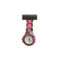Orologio da infermiera rosa con movimento al quarzo, maglie in silicone e spilla per il personale. - Rosa