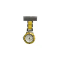 Yellow nurse fob watch quartz pocket watch with brooch pin for medical staff daily work. - Yellow