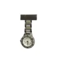 White dial quartz nurse fob watch with brooch pin, professional medical pocket watch for staff. - Gray