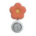 Colorful silicone flower nurse fob watch with reliable quartz movement for medical staff and students. - Orange Red