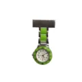Orologio da infermiera al quarzo verde con spilla e maglie in gomma per uso lavorativo sanitario. - Verde
