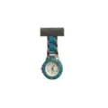 Orologio da infermiera in silicone blu con spilla, orologio da tasca al quarzo per personale medico. - Blu