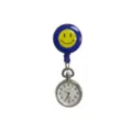 Cute smiley nurse pocket watch with retractable clip, quartz movement, portable design. - Smiley Face Retractable Badge Reel with 8220 Royal Blue