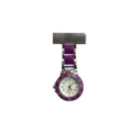 Orologio da infermiera viola, orologio tascabile al quarzo con spilla per medici. - Viola