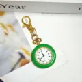 Orologio da tasca con ciondolo macaron al quarzo portatile minimalista per studenti uso quotidiano - Verde