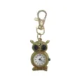 Gold owl pocket watch keychain quartz cute student gift fashion portable pendant watch - D0157 Gold Eyes with Green Rim