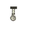 Orologio infermiera al quarzo argento bianco con spilla rettangolare e quadrante classico - Bianco