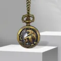 Vintage Bronze Pocket Watch Hollow Carved Chinese Zodiac Tiger Pendant With Metal Chain - Tiger