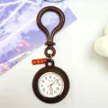 Orologio da tasca per infermieri marrone in silicone con ciondolo d'esame e quadrante. - Caffè