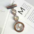 Women rhinestone nurse watch quartz pocket watch silver fob watch crystal flowers - Light Yellow Rhinestones with White Steel Case