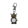 Vintage bronze owl pocket watch with quartz movement, keychain clasp, and cute animal design. - D0157 Antique Bronze Yellow Eyes 1