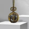 Vintage bronze dragon pocket watch, retro hollow carved Chinese zodiac design style. - Dragon