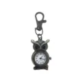 Vintage bronze owl pocket watch with keychain quartz movement cute gift for students - D0157 Antique Bronze Green Rim Eyes