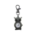 Vintage bronze owl pocket watch quartz keychain hanging watch cute student gift item - D0157 Antique Bronze Turquoise Rim Eyes