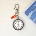 Simpatico portachiavi con orologio da tasca portafortuna, orologio al quarzo per studenti. - Nero